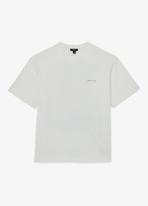 Reiss Splash T-shirt met front- en backprint - voorkant 5 white / wit