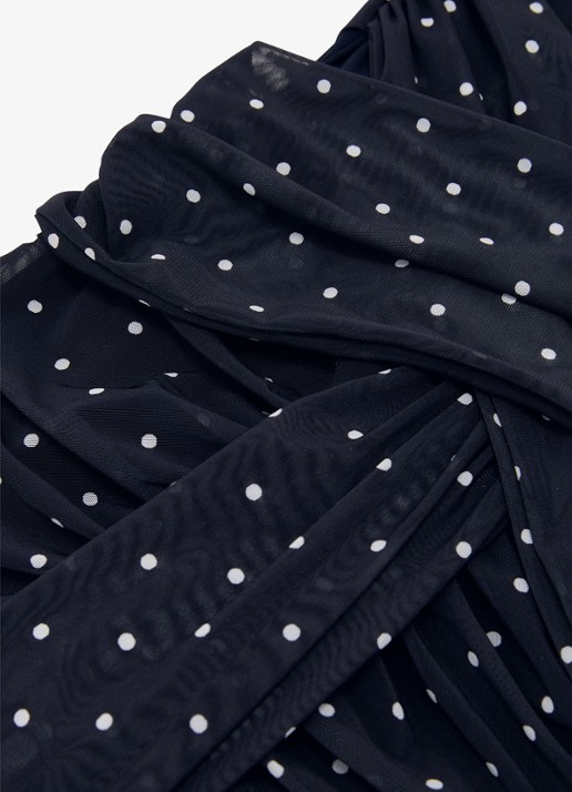 Reiss Stacey maxi jurk met stippenprint - detail 7 donkerblauw