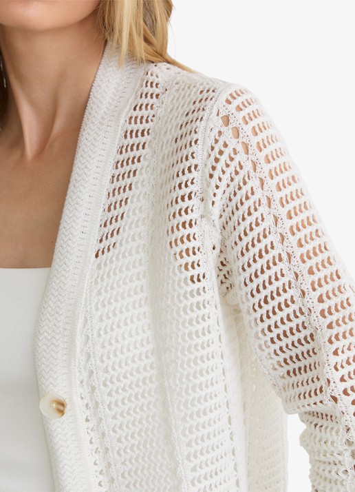 Reiss Star Grofgebreid vest met V-hals - detail 4 wit