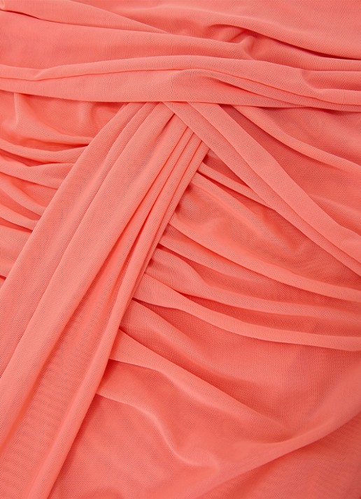 Reiss Starla maxi jurk met ruches - detail 4 koraal