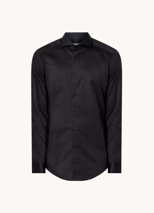 Reiss Storm slim fit overhemd met stretch  - voorkant 3 zwart