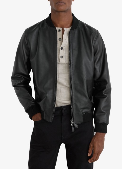 Reiss Strain bomberjack van leer