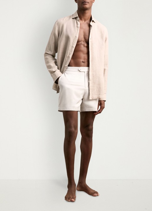 Reiss SUN Side-Adjuster Swim Shorts - voorkant 2 gebroken wit