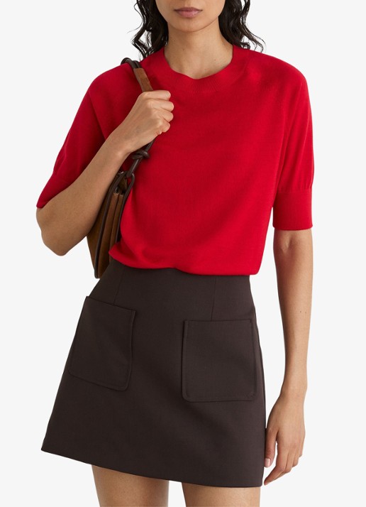 Reiss Suzzie fijngebreid T-Shirt in merino wolblend