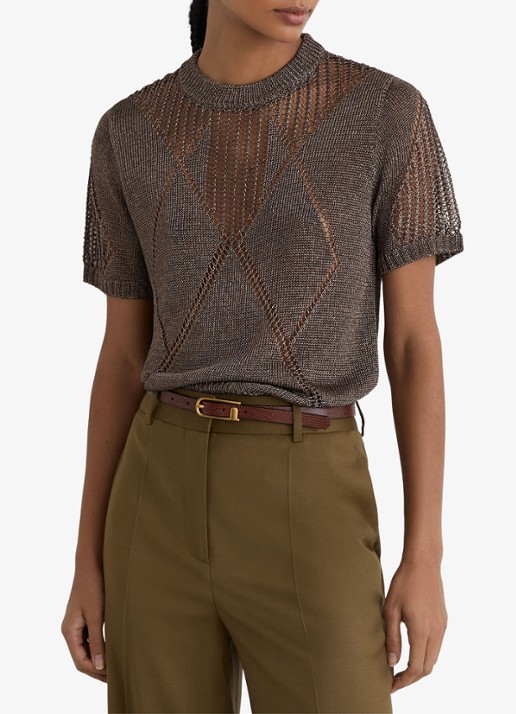 Reiss Tamsin top met opengewerkt dessin