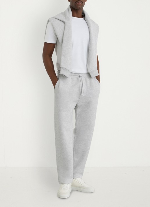 Reiss Tanner tapered fit joggingbroek met trekkoord - voorkant 2 grijsmele