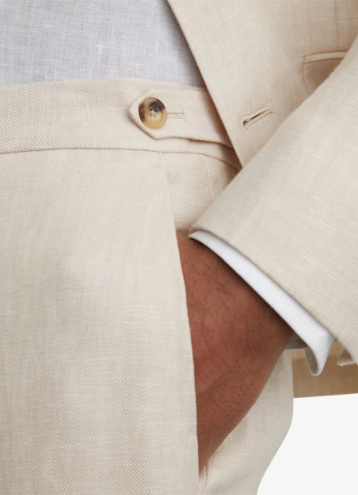 Reiss Tapered fit chino met knoop detail - detail 4 stone / beige