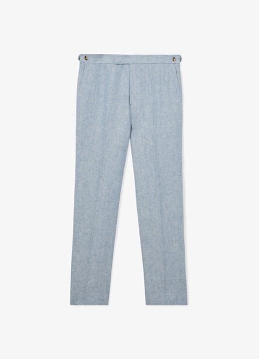 Reiss Tapered fit chino met knoop detail - voorkant 4 lichtblauw