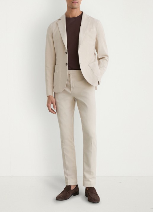 Reiss Tapered fit pantalon met steekzakken - voorkant 7 stone / beige