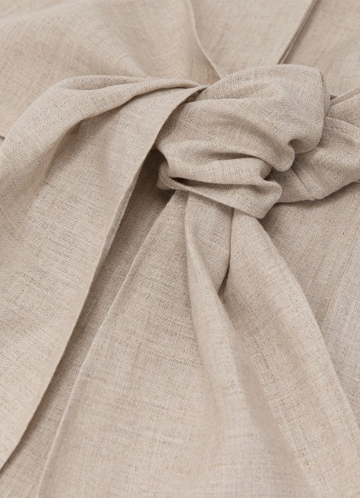 Reiss Tara midi jurk van linnen - detail 5 lichtgrijs