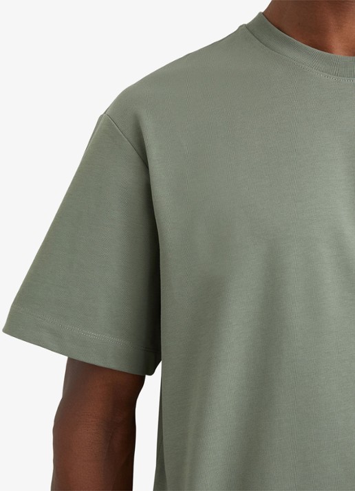Reiss TATE Cotton Pigment-Dyed Relaxed-Fit T-Shirt - detail 5 groen