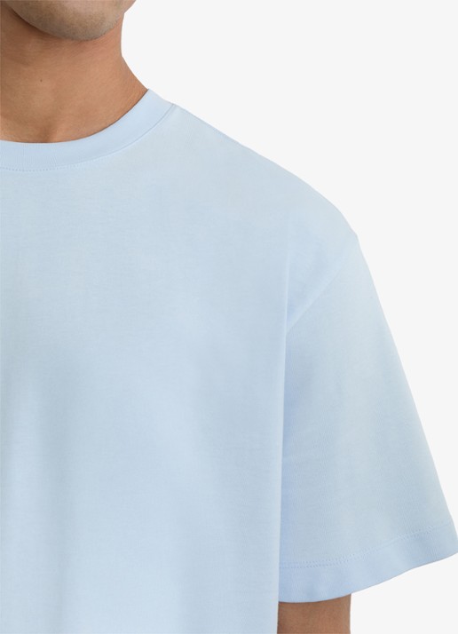 Reiss TATE Cotton Pigment-Dyed Relaxed-Fit T-Shirt - detail 3 lichtblauw