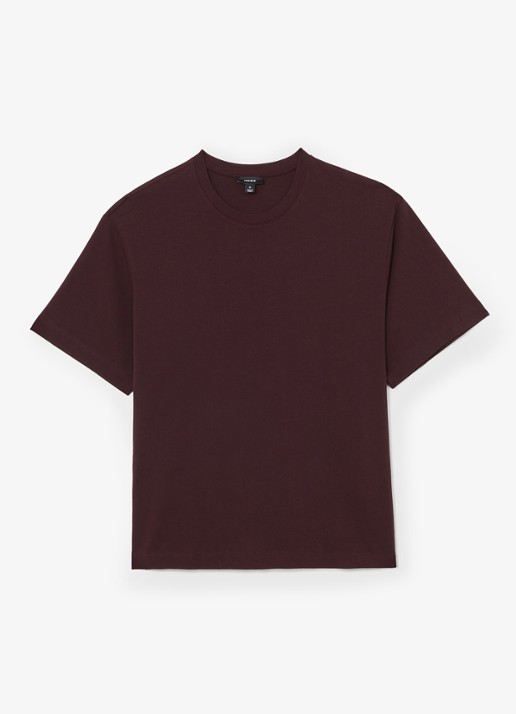 Reiss Tate T-shirt met ronde hals - voorkant bordeauxrood