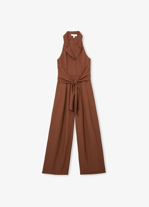 Reiss Taya side fit jumpsuit met steekzakken en strikceintuur