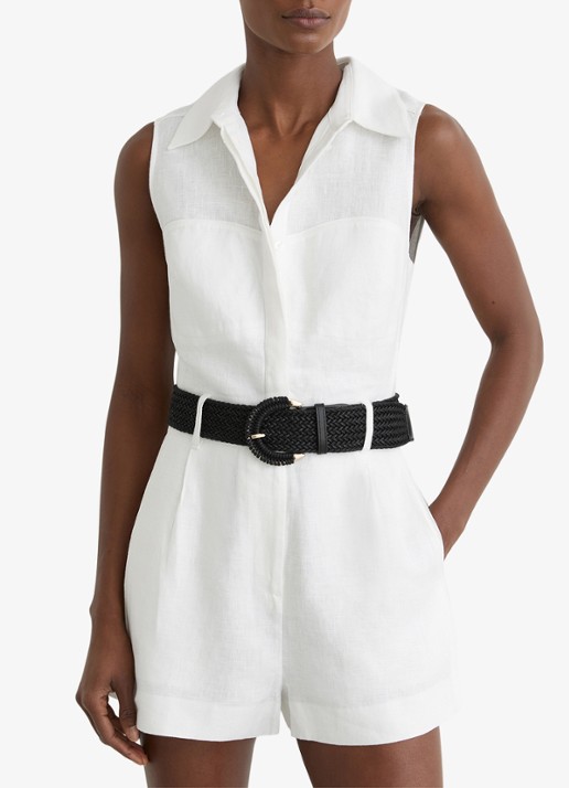 Reiss Taylor playsuit van linnen met ceintuur