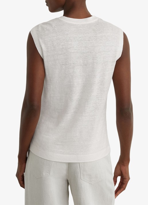 Reiss Taylor top van linnen - achterkant wit