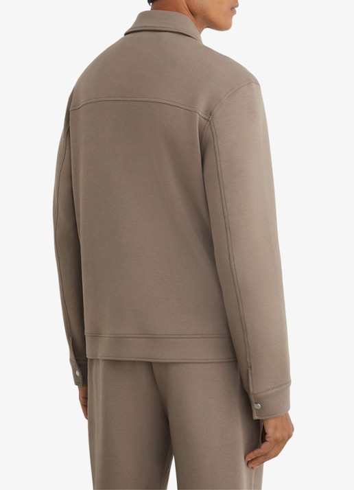 Reiss Thom regular fit overshirt met borstzak - achterkant 6 lichtbruin