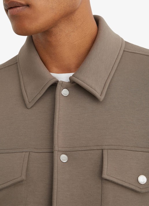 Reiss Thom regular fit overshirt met borstzak - detail 2 lichtbruin