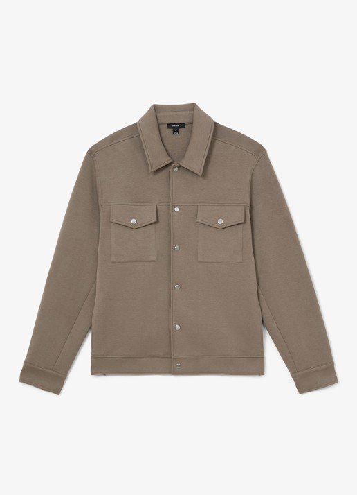 Reiss Thom regular fit overshirt met borstzak - voorkant 5 lichtbruin