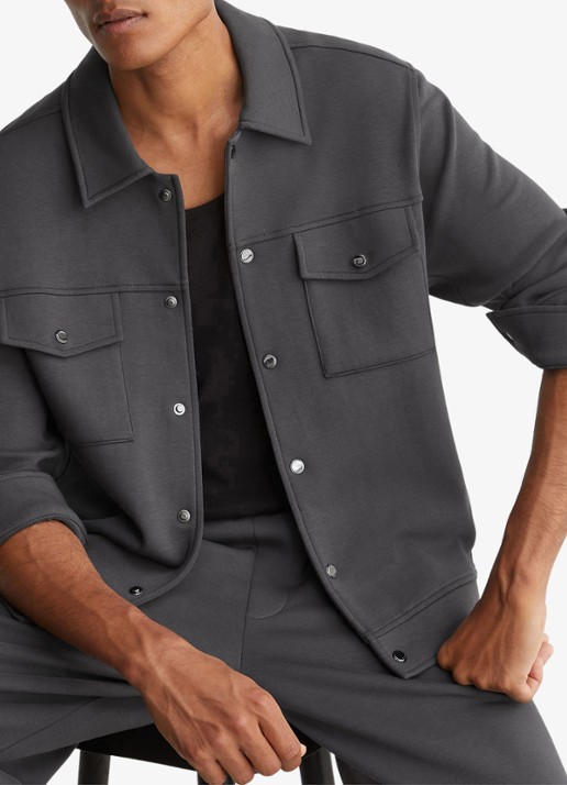 Reiss Thom regular fit overshirt met borstzak - detail 2 donkergrijs