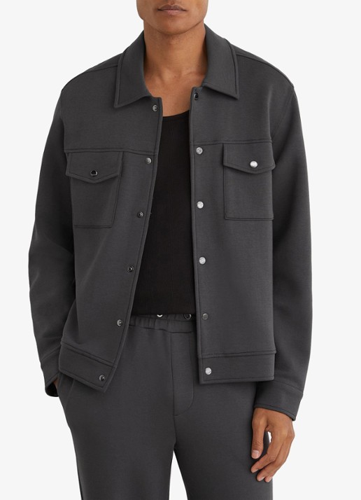 Reiss Thom regular fit overshirt met borstzak - detail 4 donkergrijs