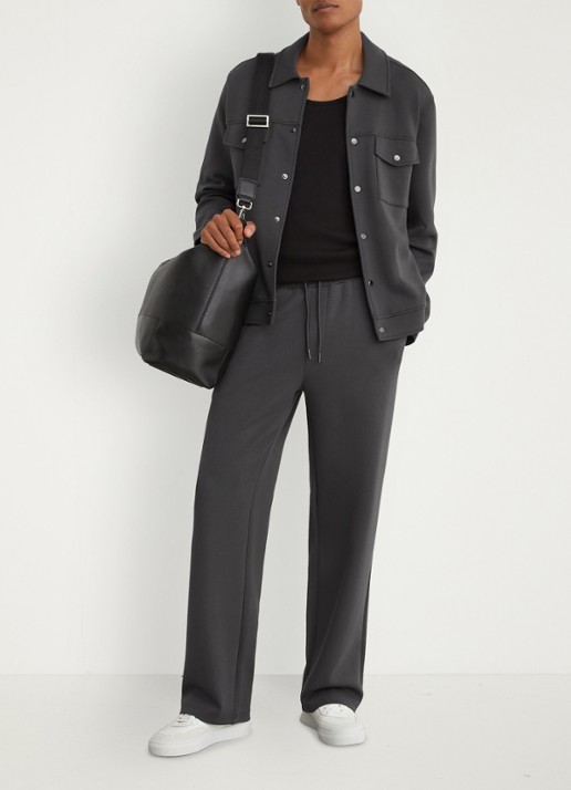 Reiss Thom regular fit overshirt met borstzak - voorkant 7 donkergrijs