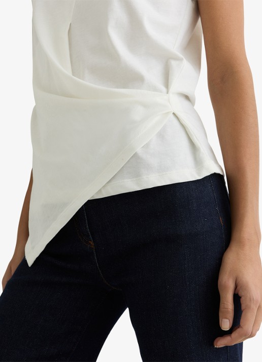 Reiss Tia top met gedrapeerd detail - detail 5 wit