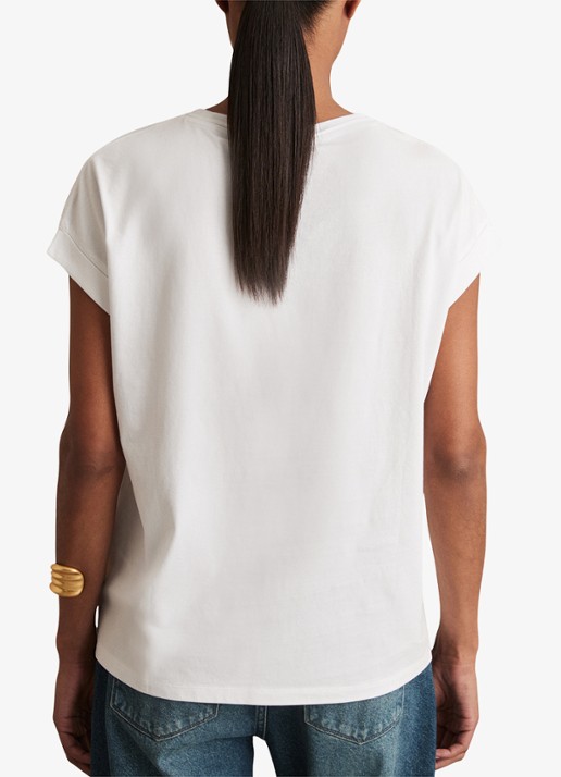 Reiss Tommie T-shirt met stretch - achterkant wit