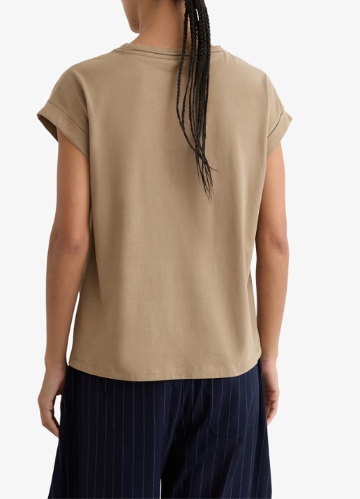 Reiss Tommie T-shirt met stretch - achterkant 5 taupe