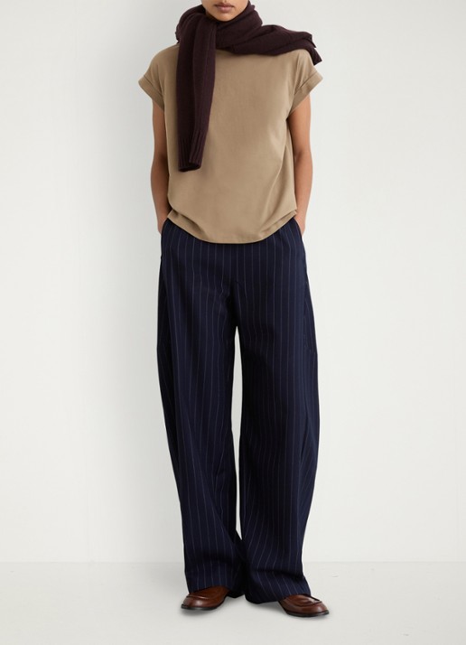 Reiss Tommie T-shirt met stretch - voorkant 7 taupe