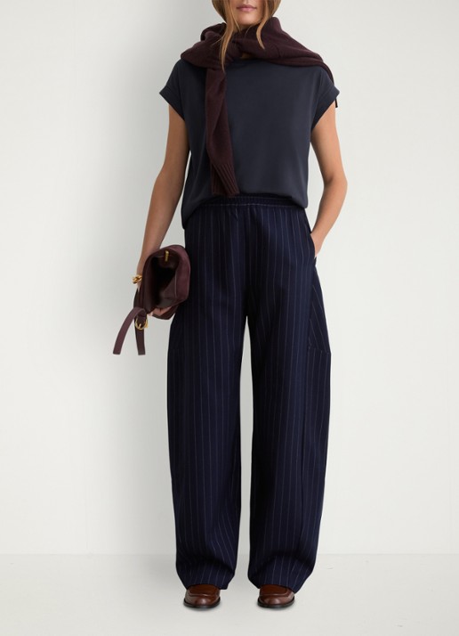 Reiss Tommie T-shirt met stretch - voorkant 3 donkerblauw