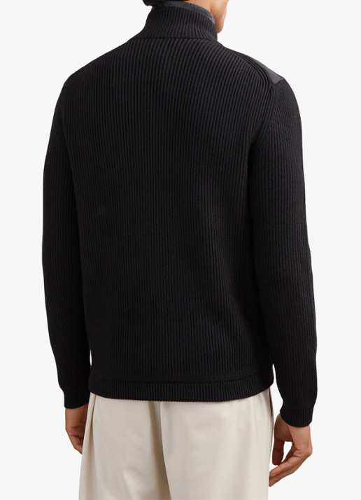 Reiss Townsend jack met quilt patroon - achterkant black / zwart