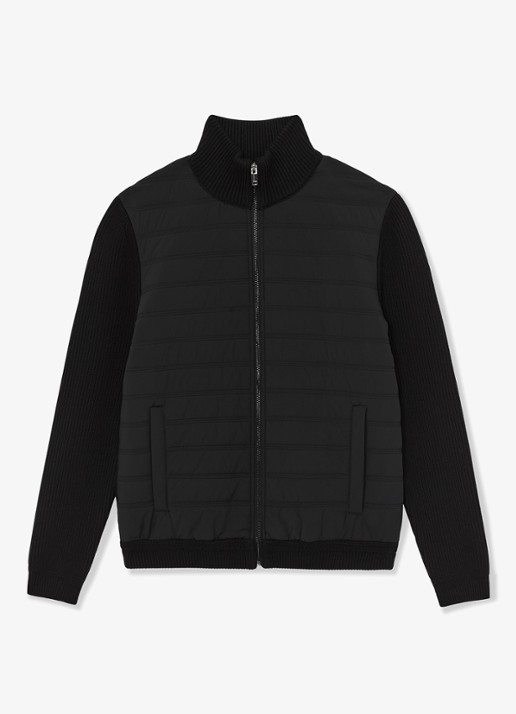 Reiss Townsend jack met quilt patroon - voorkant 2 black / zwart