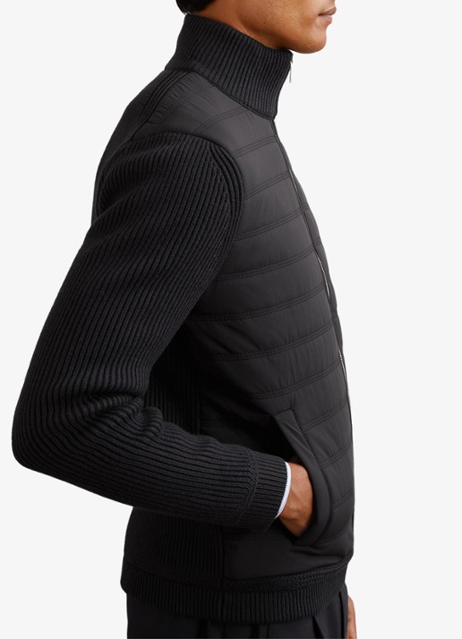 Reiss Townsend jack met quilt patroon - detail 3 navy / blauw