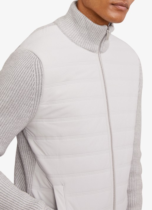 Reiss Townsend jack met quilt patroon - detail 2 soft grey / grijs
