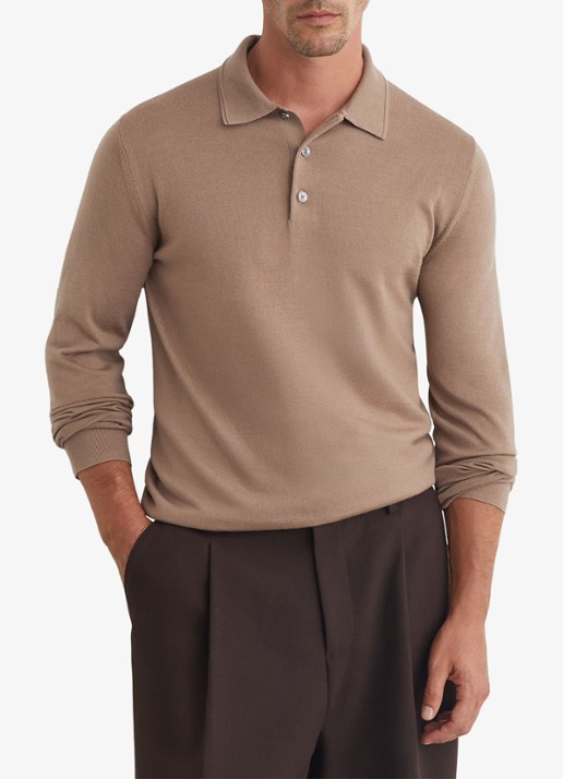 Reiss Trafford regular fit polo van merino wol
