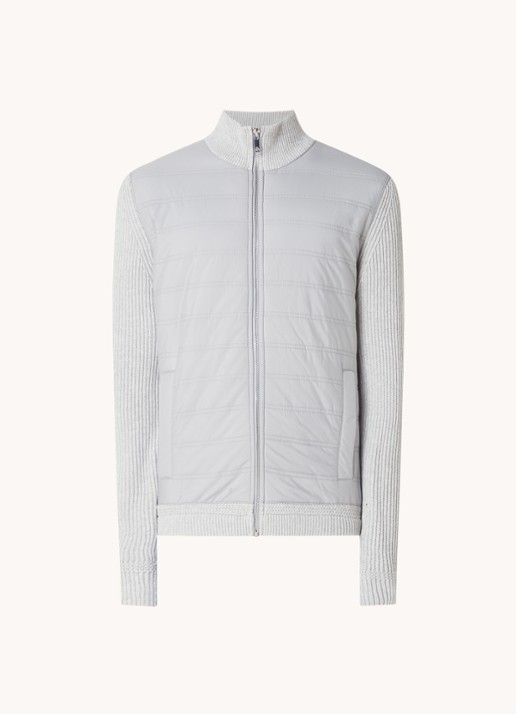 Reiss Trainer ribgebreid vest met gewatteerd voorpand - voorkant 3 lichtgrijs
