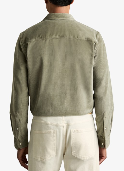 Reiss Tucci regular fit overshirt van corduroy - achterkant 5 olijfgroen