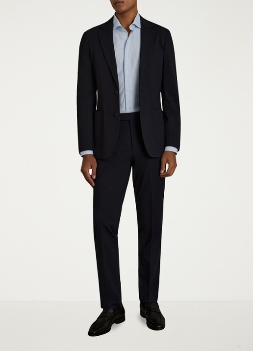 Reiss Valdo regular fit overhemd met streepprint - voorkant 2 lichtblauw
