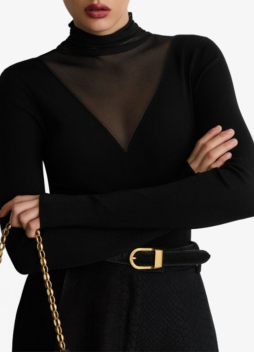 Reiss Vanessa top met details van mesh