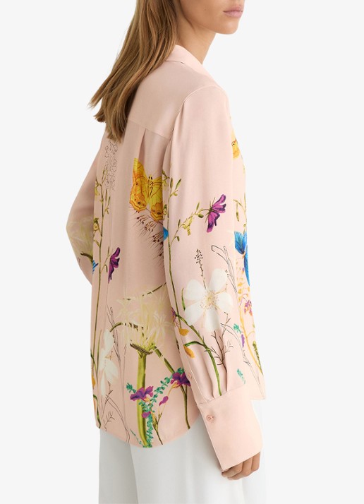 Reiss Veida blouse met bloemborduring - achterkant 7 oudroze