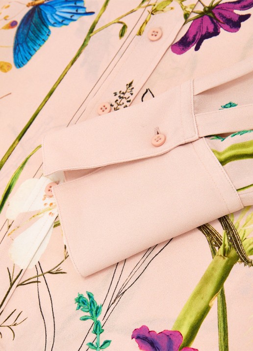 Reiss Veida blouse met bloemborduring - detail 2 oudroze