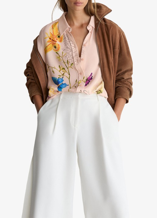 Reiss Veida blouse met bloemborduring - detail 3 oudroze