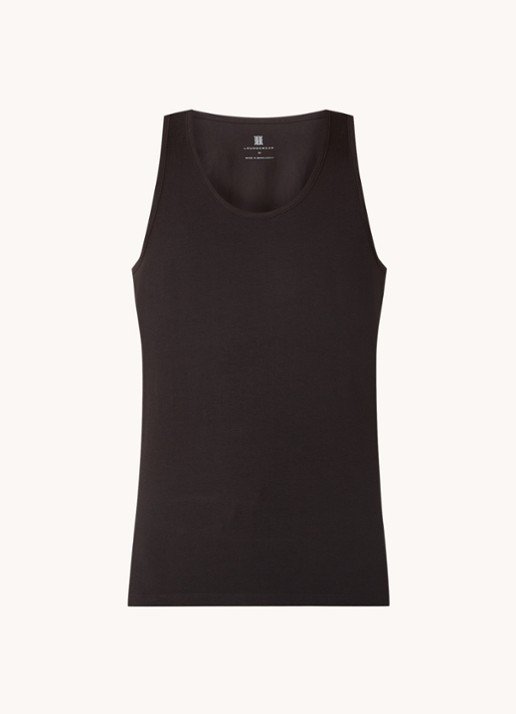 Reiss Vinnie lounge tanktop met ronde hals - voorkant black / zwart