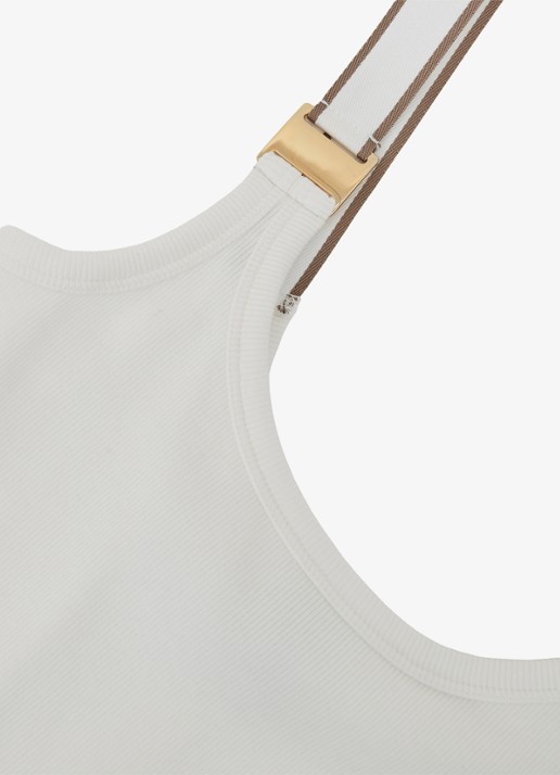 Reiss Vinnie tanktop met ronde hals - detail 3 wit