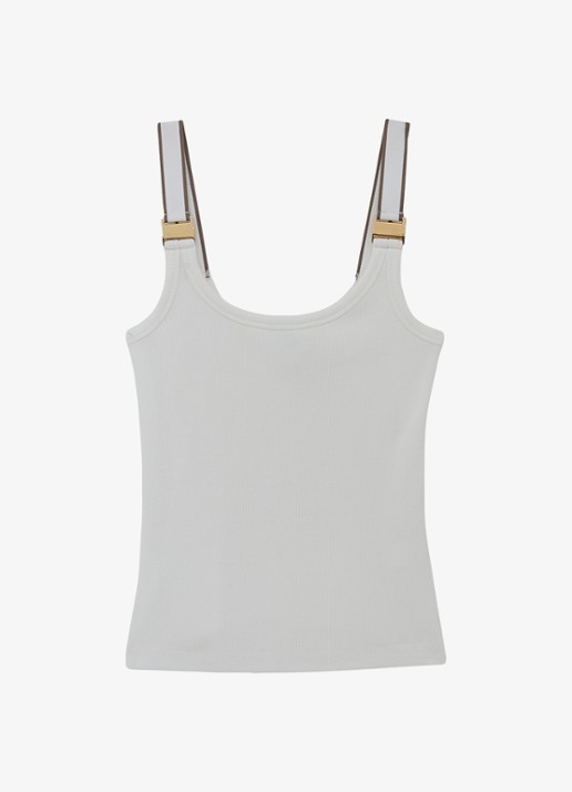 Reiss Vinnie tanktop met ronde hals - voorkant 5 wit