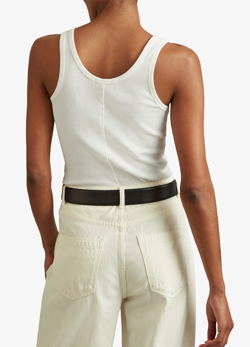 Reiss VIOLET Stretch-Cotton Ribbed Vest - achterkant 5 wit