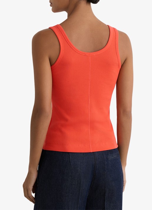 Reiss VIOLET Stretch-Cotton Ribbed Vest - achterkant coral pink