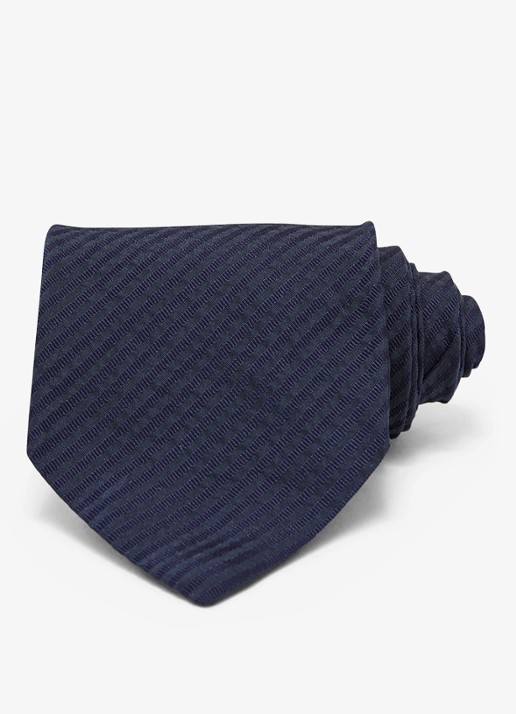 Reiss Vittorio stropdas in zijdeblend  - voorkant 5 navy / blauw