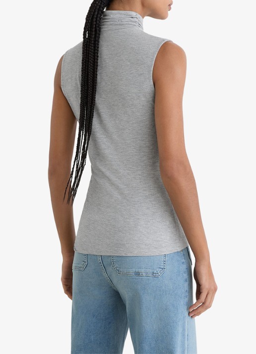 Reiss Wanda top met plooien - achterkant 4 grey marl / grijs